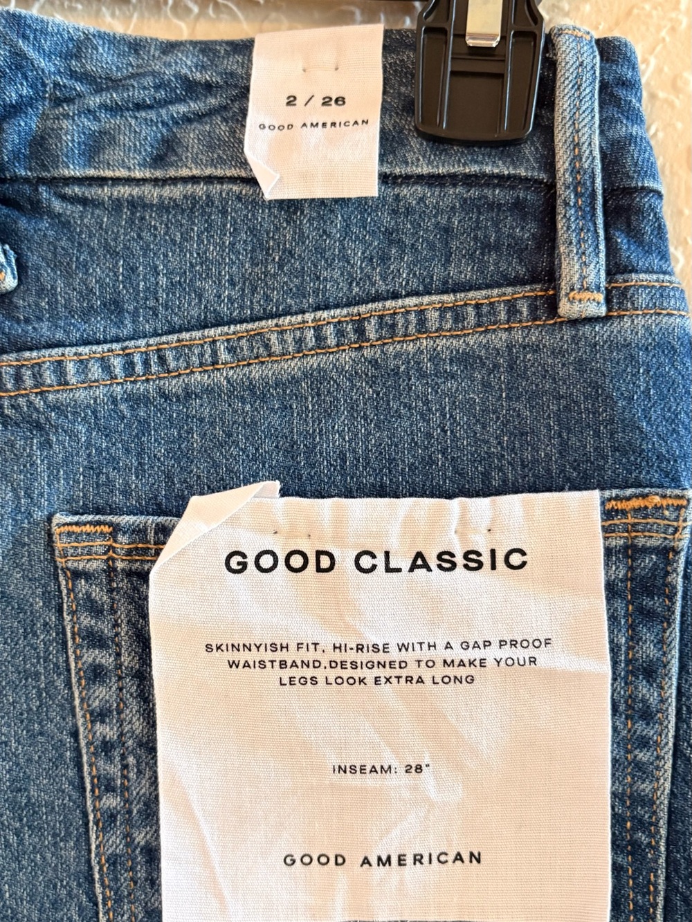 Good American Good Classic high rise Straight Leg Blue Denim Jeans size 2/26